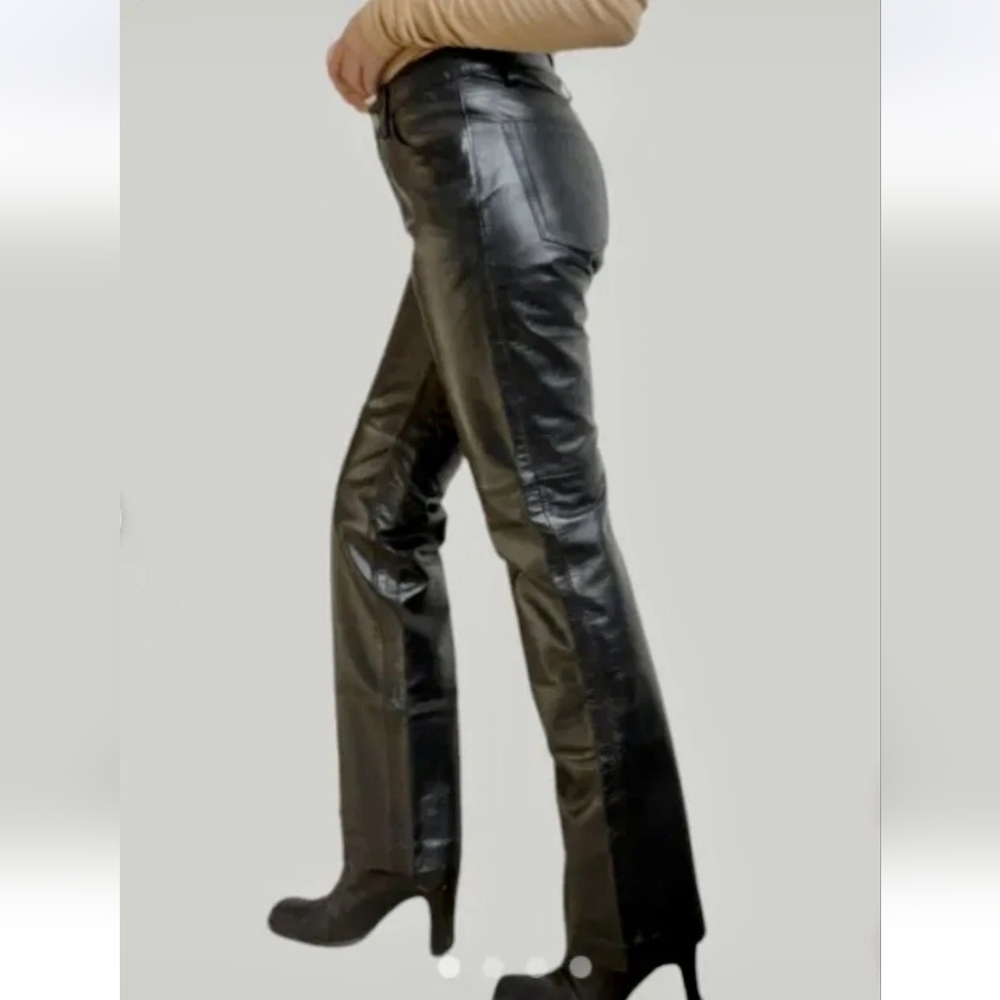 GAP Black Boot Cut Leather Pants